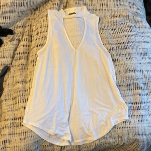 Express high neck white tank